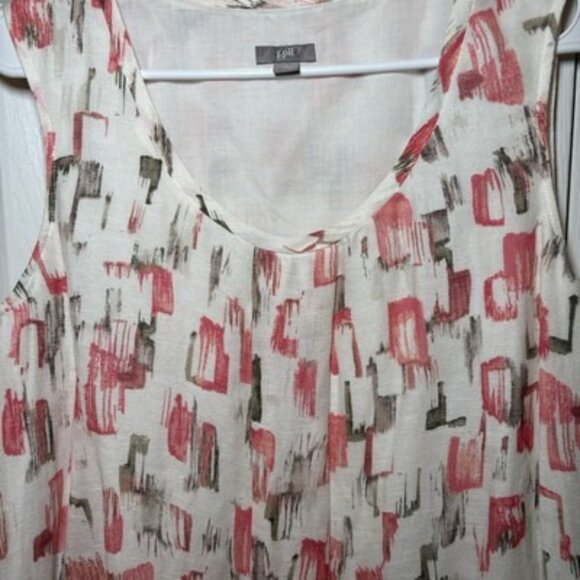 J Jill Top Size M Sleeveless Silk Linen Blend M Coral Feminine Career Office - Picture 2 of 7